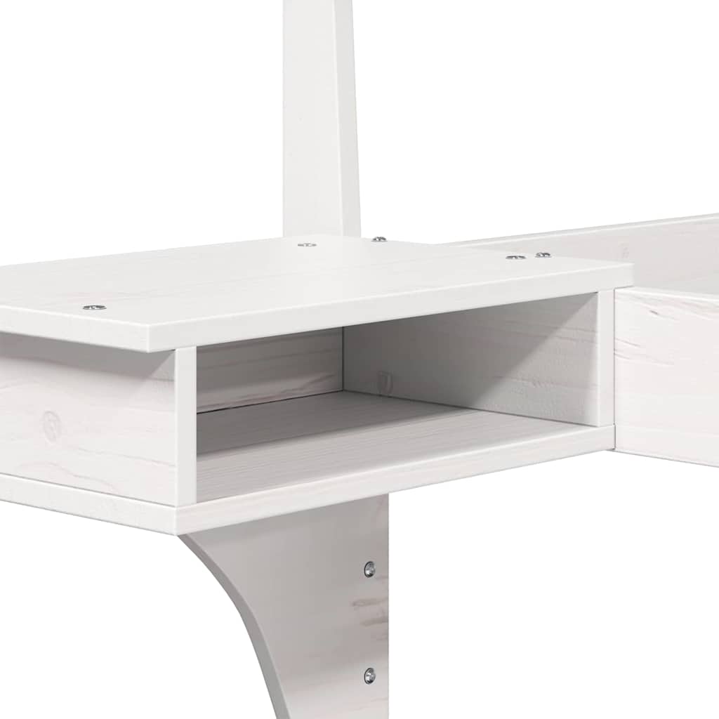 Sengestel med hovedgærde Hvid 180 x 200 cm Massiv fyrretræ
