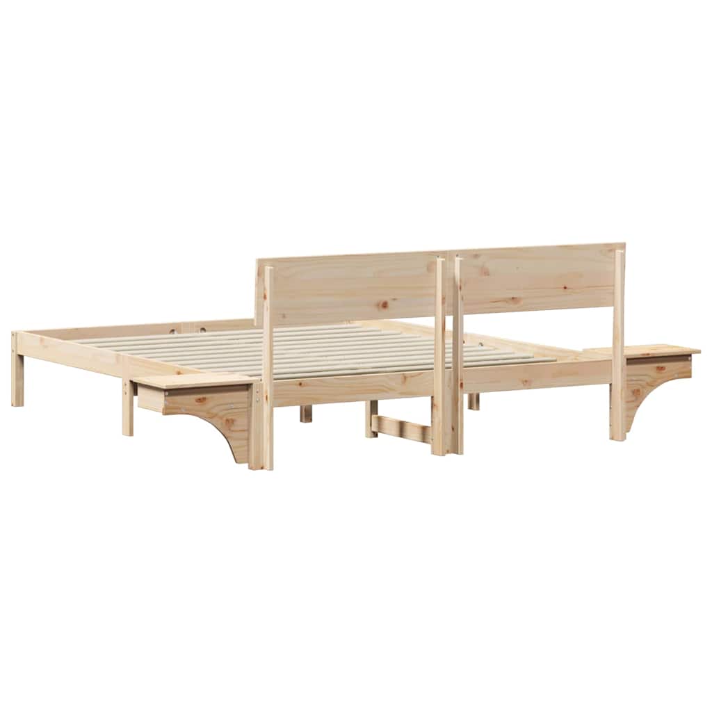 Sengestel med hovedgærde Brun 160 x 200 cm Massiv fyrretræ