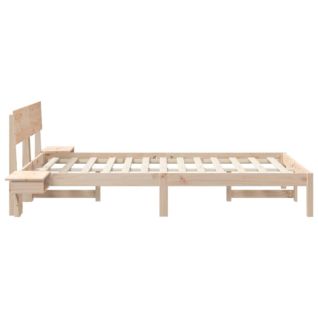 Sengestel med hovedgærde Brun 120 x 200 cm Massiv fyrretræ