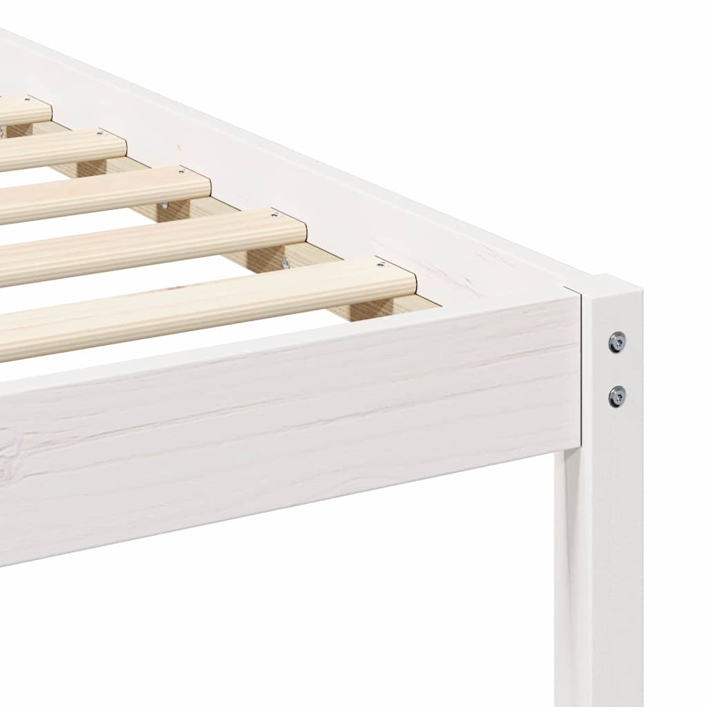Sengestel med hovedgærde Hvid 120 x 190 cm Massiv fyrretræ
