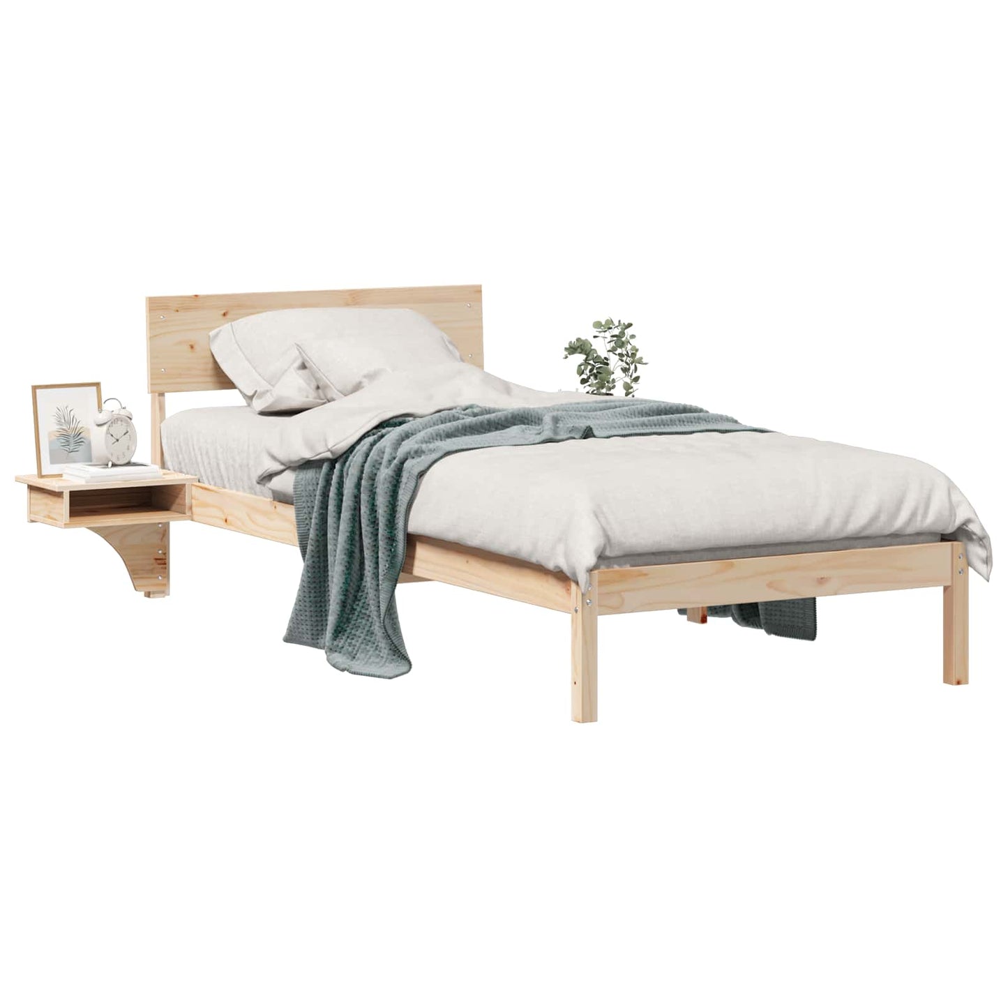 Sengestel med hovedgærde Brun 100 x 200 cm Massiv fyrretræ