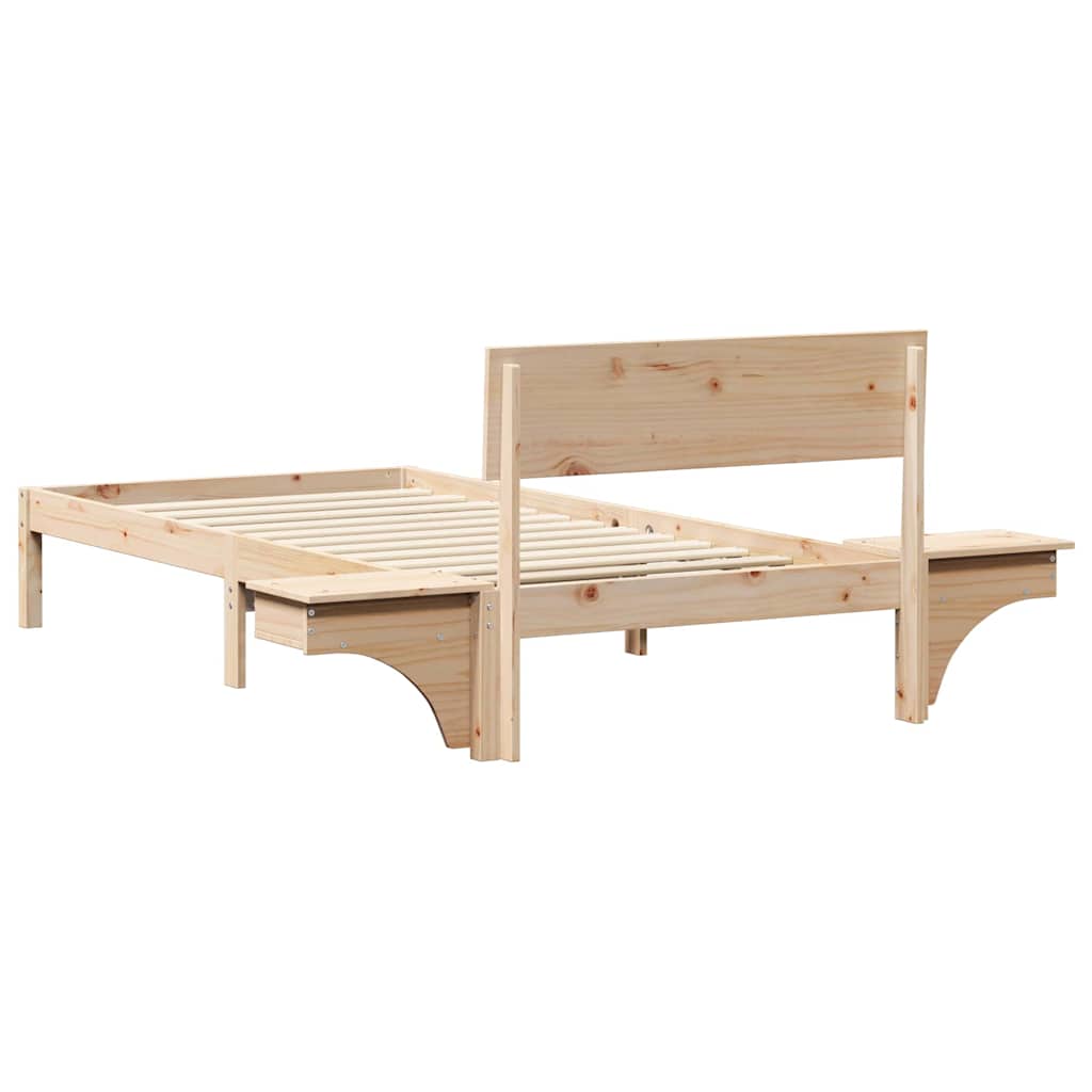 Sengestel med hovedgærde Brun 90 x 200 cm Massiv fyrretræ