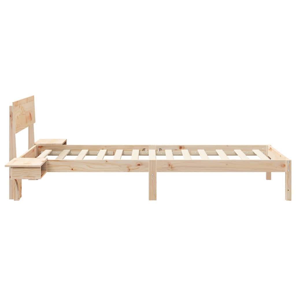 Sengestel med hovedgærde Brun 90 x 200 cm Massiv fyrretræ