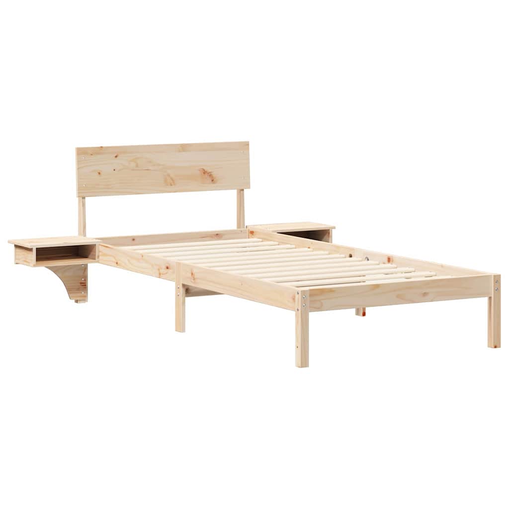 Sengestel med hovedgærde Brun 90 x 190 cm Massiv fyrretræ