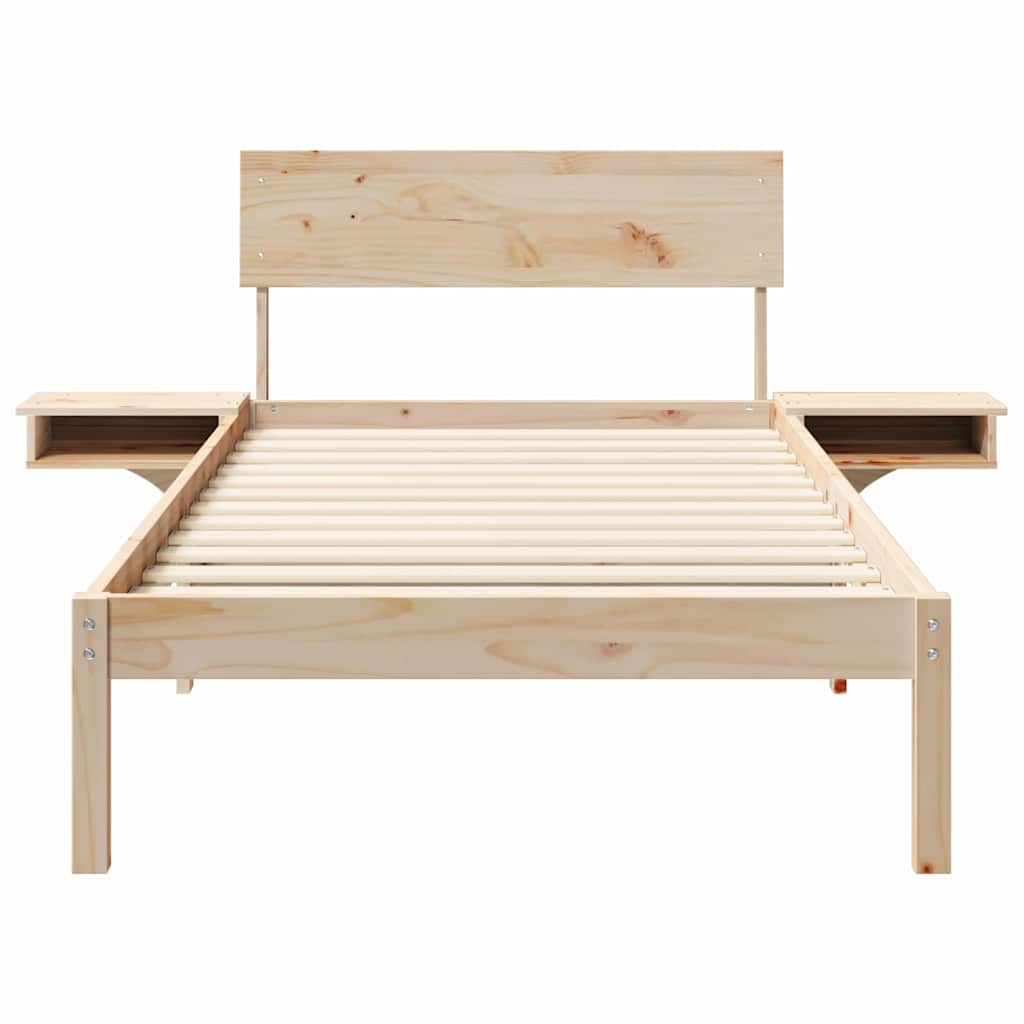 Sengestel med hovedgærde Brun 90 x 190 cm Massiv fyrretræ