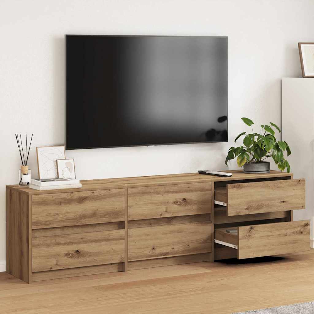 TV Enheder 2 pcs Artisan Egetræ Konstrueret træ