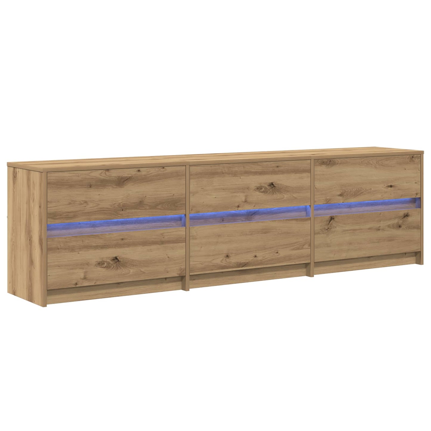 TV Enheder 2 pcs Artisan Egetræ Konstrueret træ