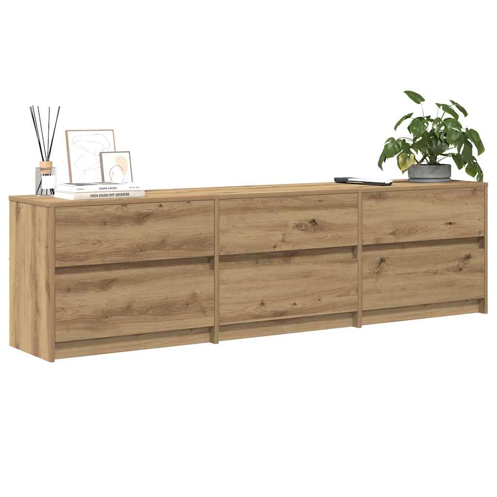 TV Enheder 2 pcs Artisan Egetræ Konstrueret træ