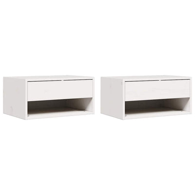 Sengebord 2 pcs Hvid 50 x 32,5 x 24 cm Massivt fyrretræ