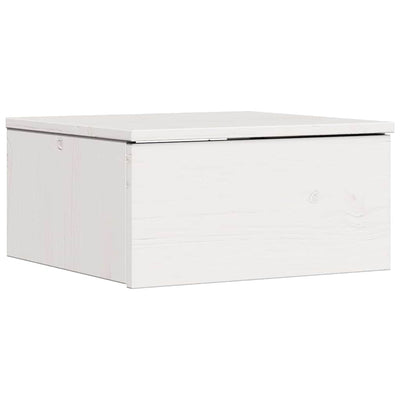 Sengebord med skuffe Hvid 37 x 35 x 18,5 cm Massivt fyrretræ