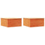 Sengebord 2 pcs Voks brun 37 x 35 x 18,5 cm Massivt fyrretræ