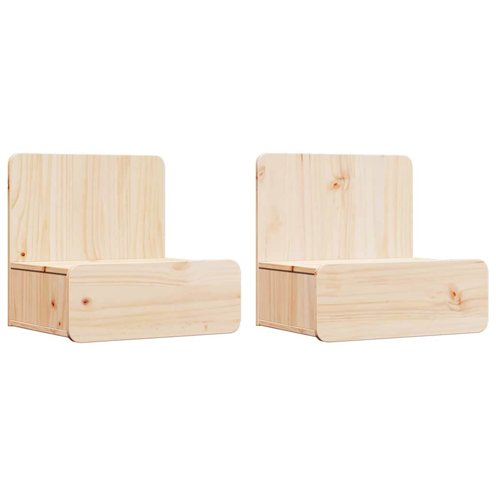 Sengebord 2 pcs Brun 44 x 32,5 x 40 cm Massivt fyrretræ