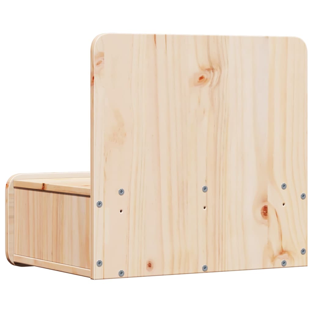 Sengebord 2 pcs Brun 44 x 32,5 x 40 cm Massivt fyrretræ