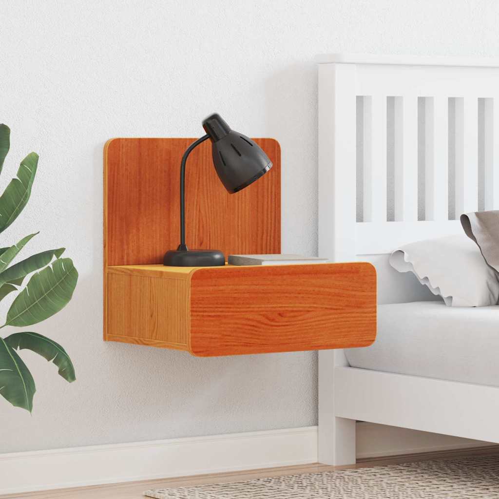 Sengebord 2 pcs Voks brun 44 x 32,5 x 40 cm Massivt fyrretræ