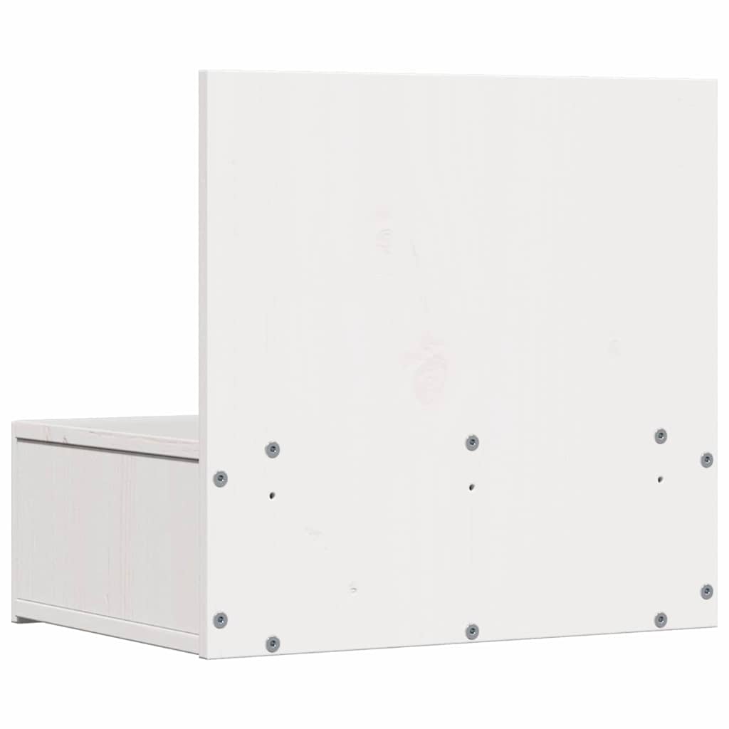 Sengebord 2 stk. Hvid 42 x 32,5 x 40 cm Massivt fyrretræ