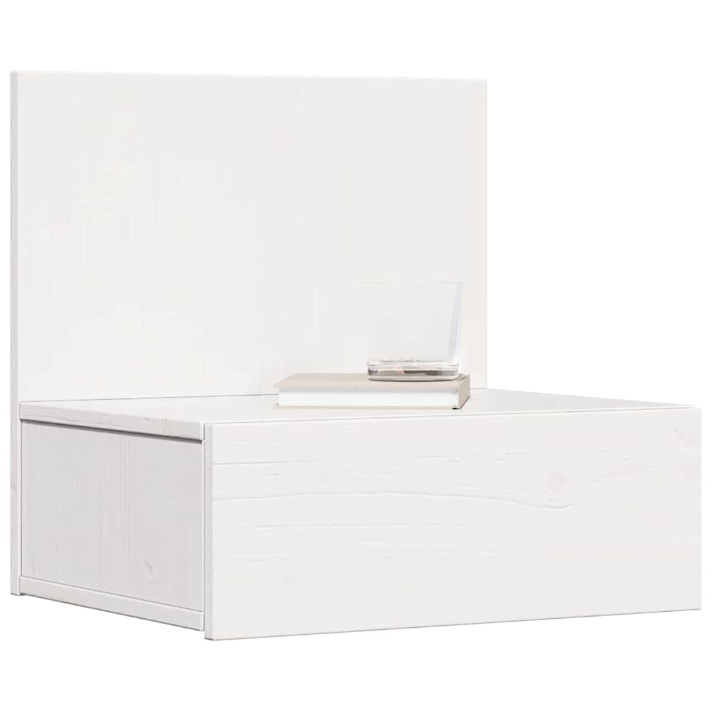 Sengebord 2 stk. Hvid 42 x 32,5 x 40 cm Massivt fyrretræ