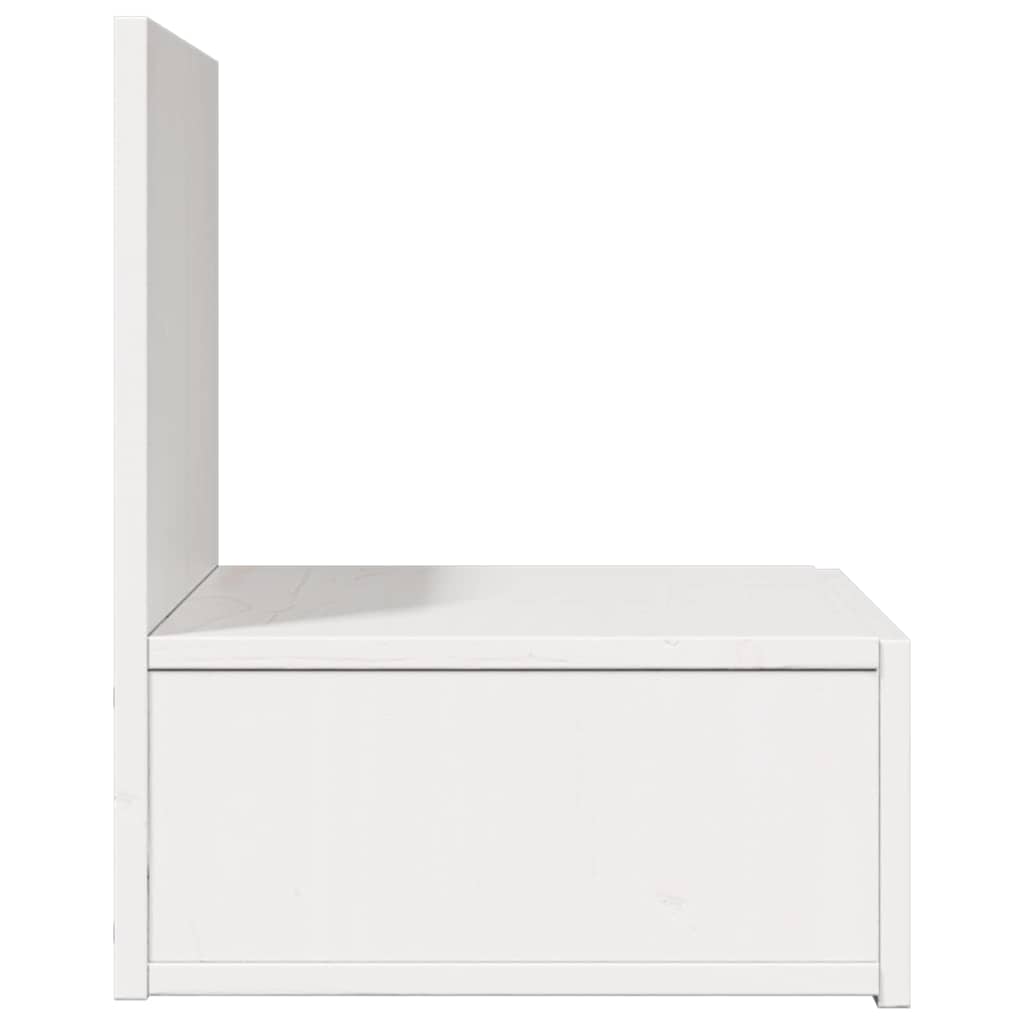 Sengebord 2 stk. Hvid 42 x 32,5 x 40 cm Massivt fyrretræ