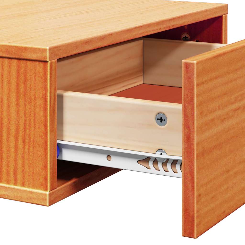 Sengebord Voks brun 42 x 32,5 x 40 cm Massivt fyrretræ