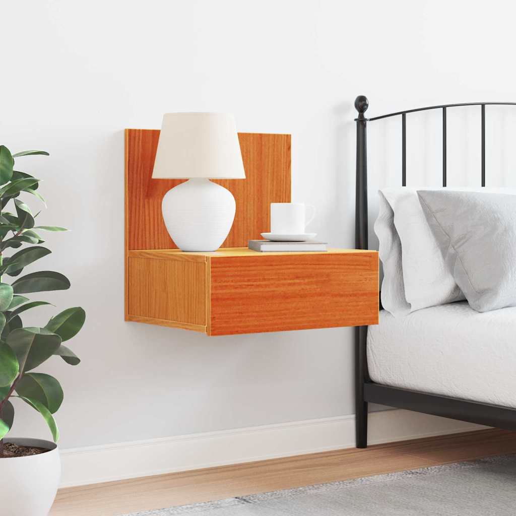 Sengebord Voks brun 42 x 32,5 x 40 cm Massivt fyrretræ