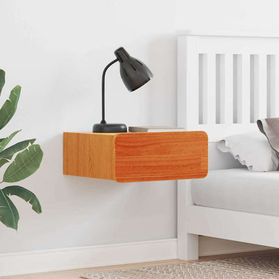 Sengebord Voks brun 39 x 34 x 16,5 cm Massivt fyrretræ