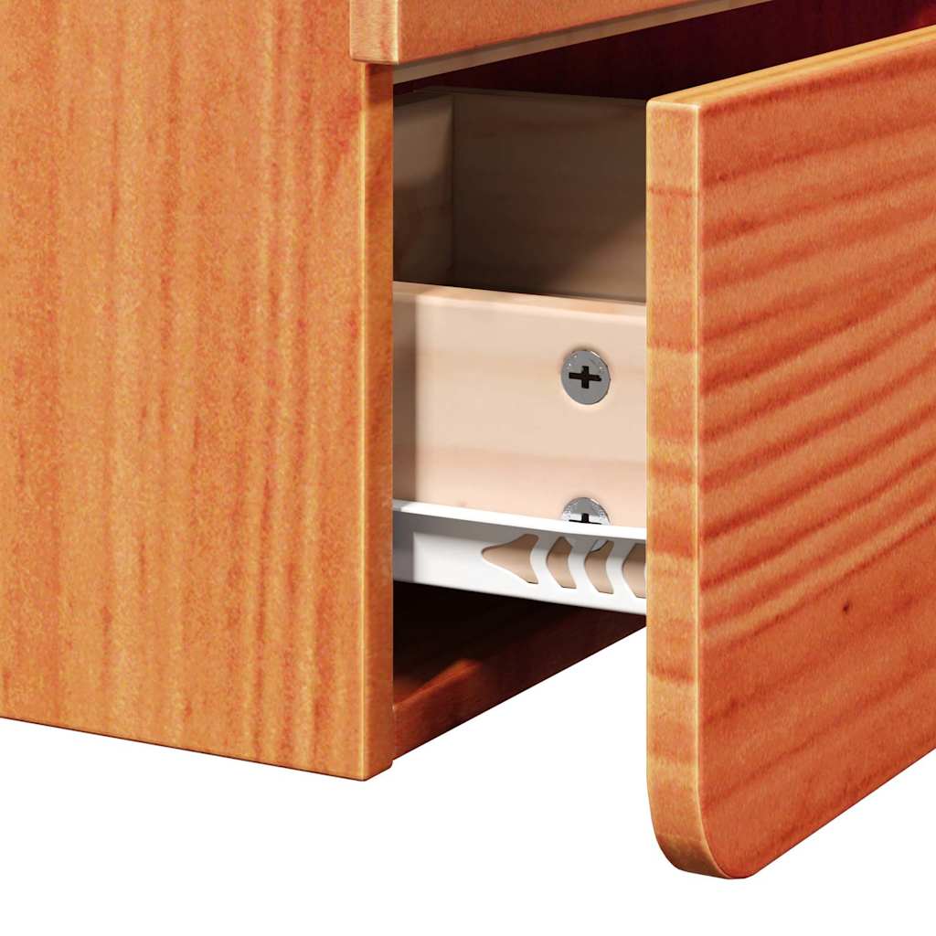 Sengebord 2 pcs Brun 39 x 34 x 33 cm Massivt fyrretræ