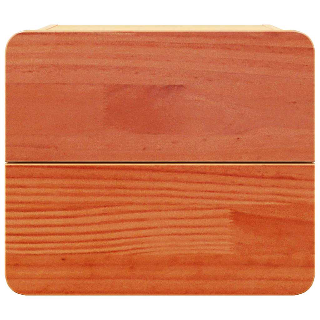 Sengebord 2 pcs Brun 39 x 34 x 33 cm Massivt fyrretræ