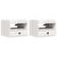 Sengebord 2 stk. Hvid 38 x 36 x 29,5 cm Massivt fyrretræ