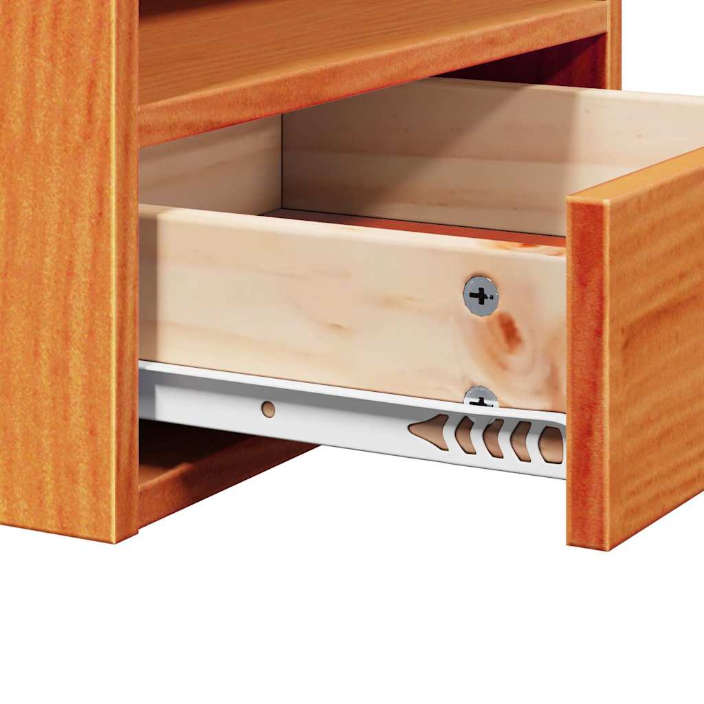 Sengebord 2 pcs Voks brun 38 x 36 x 29,5 cm Massivt fyrretræ