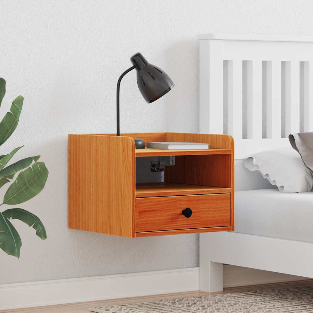 Sengebord 2 pcs Voks brun 38 x 36 x 29,5 cm Massivt fyrretræ