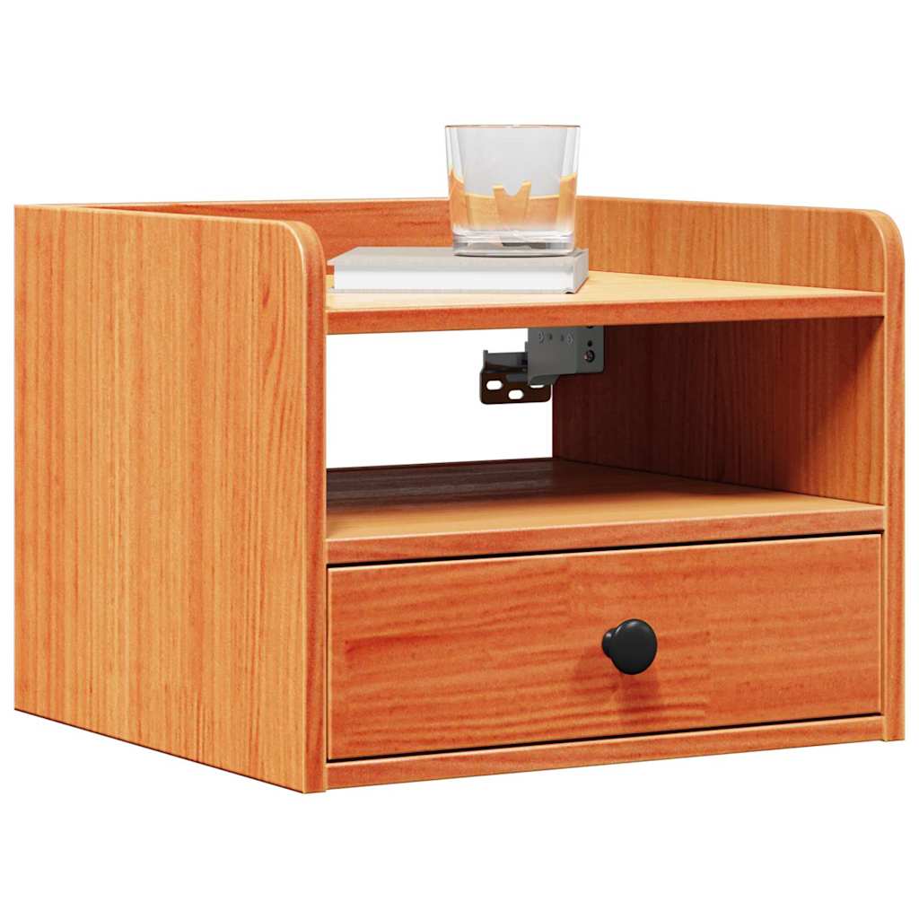 Sengebord 2 pcs Voks brun 38 x 36 x 29,5 cm Massivt fyrretræ