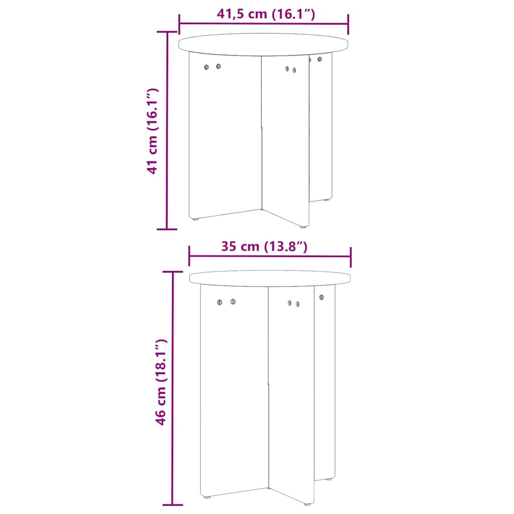 Sofabord 2 pcs Naturfarvet