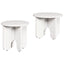 Sofabord 2 pcs Hvid Massivt fyrretræ