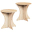 Sofabord 2 pcs Naturfarvet Massivt fyrretræ