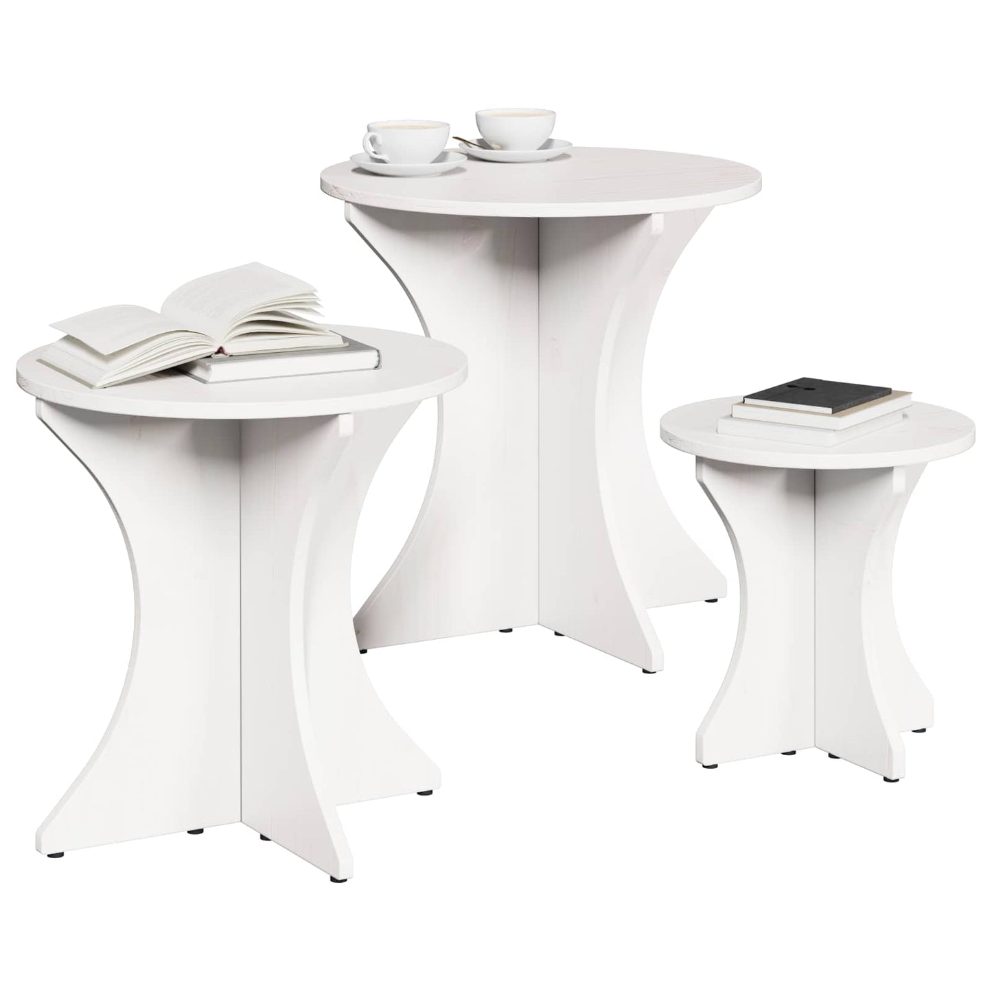 Sofabord 3 pcs Hvid