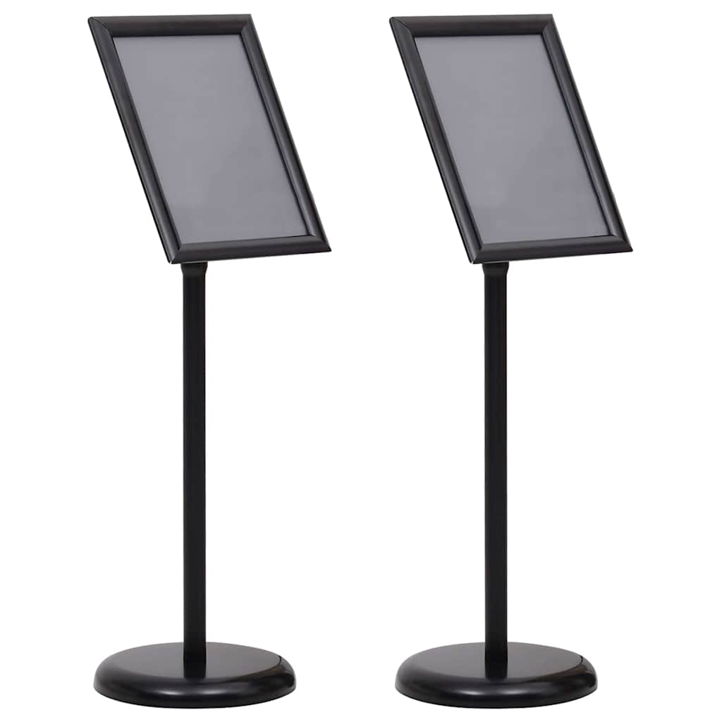 Plakat Stande 2 pcs Sort 32,7 x 24 x 108 cm Aluminium