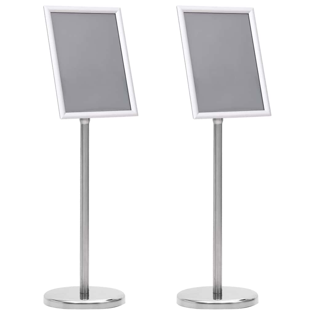 Plakat Stande 2 pcs Sølv 32,7 x 24 x 108 cm Aluminium