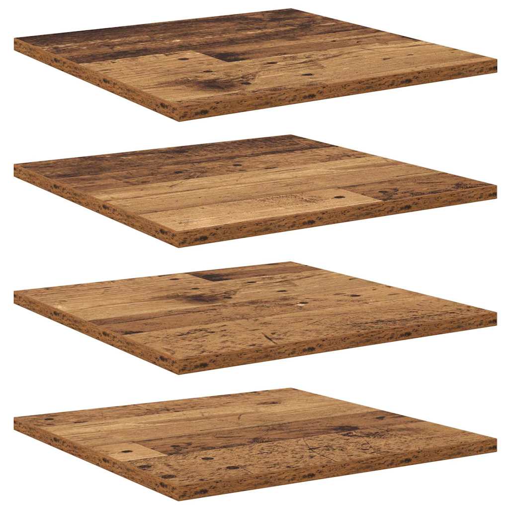 Boghylde Bræt 4 pcs Brun 40 x 40 x 1,5 cm Konstrueret træ