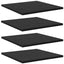 Boghylde Bræt 4 pcs Sort 40 x 40 x 1,5 cm Konstrueret træ