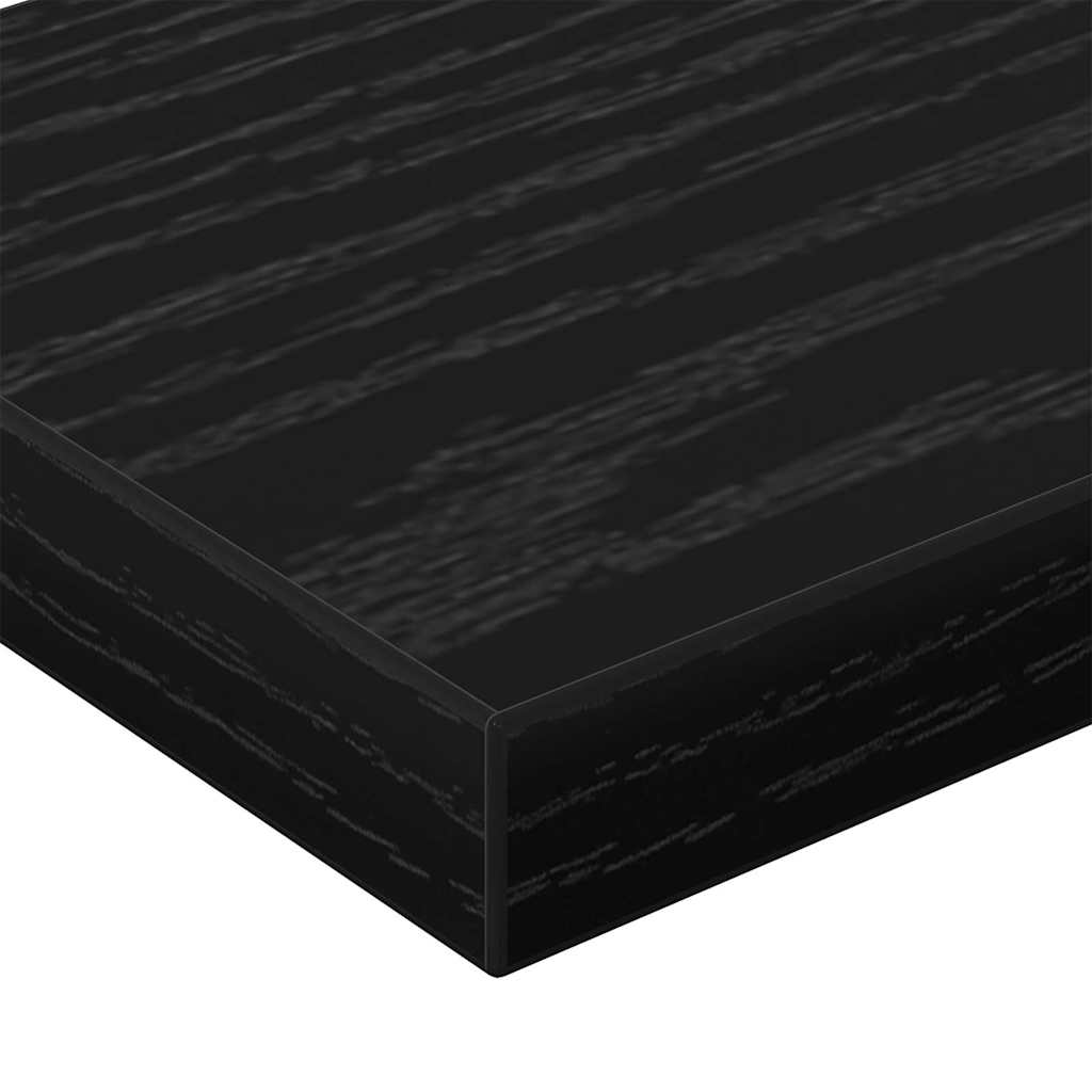 Boghylde Bræt 4 pcs Sort 60 x 10 x 1,5 cm Konstrueret træ