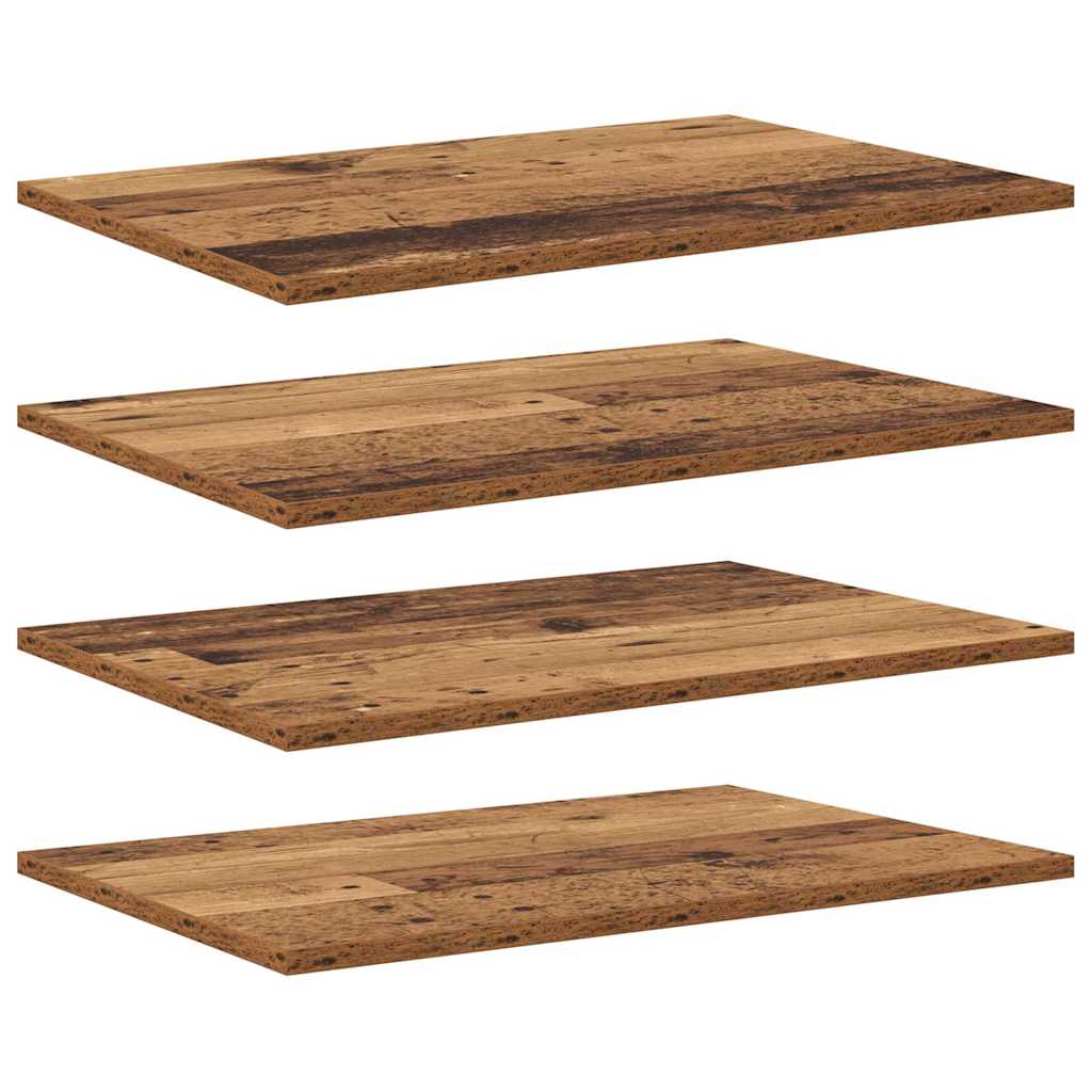 Boghylde Bræt 4 pcs Brun 60 x 40 x 1,5 cm Konstrueret træ