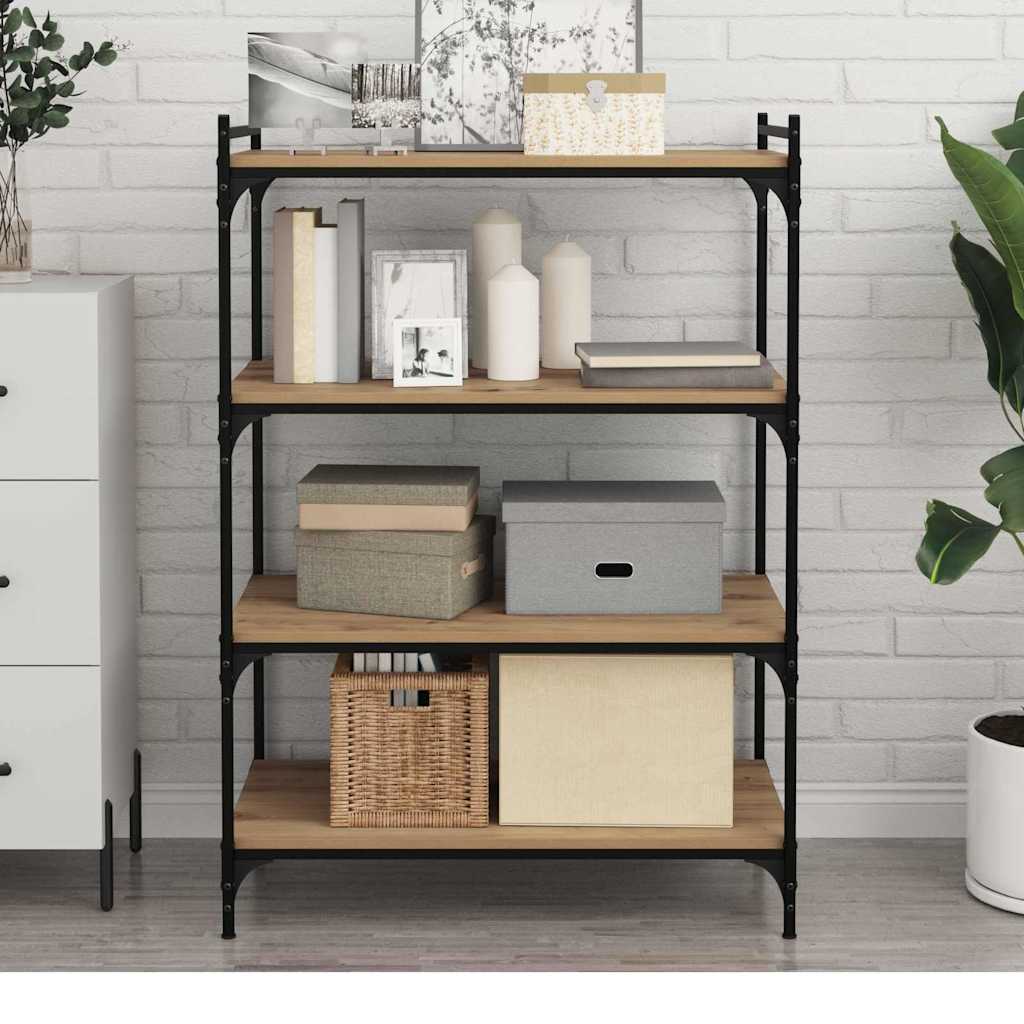Boghylde Bræt 3 niveauer 4 pcs 80 x 40 x 1,5 cm Konstrueret træ