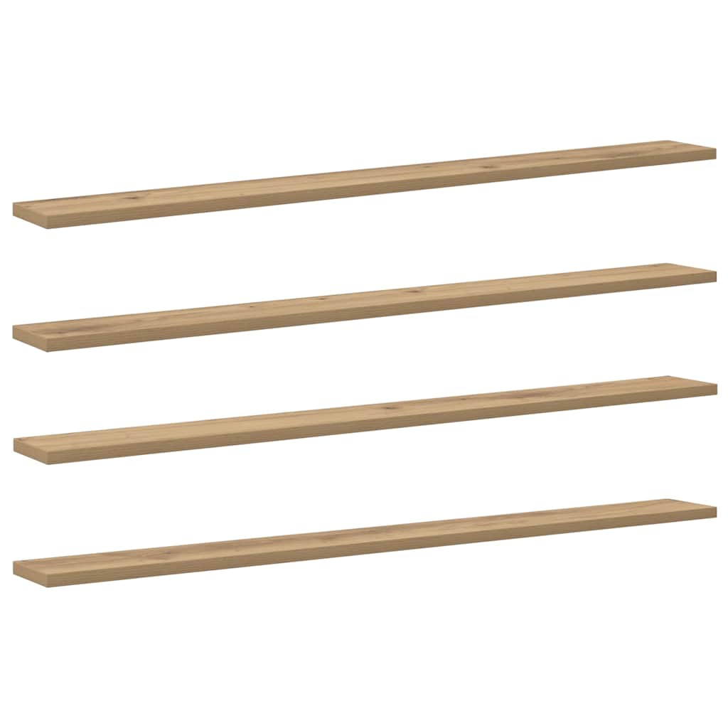 Boghylde Bræt 3 niveauer 4 pcs 100 x 10 x 1,5 cm Brun