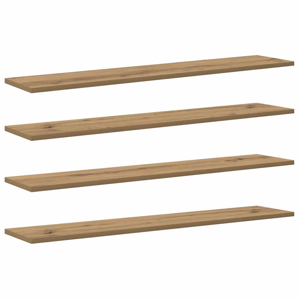 Boghylde Bræt 3 niveauer 4 pcs 100 x 20 x 1,5 cm Brun