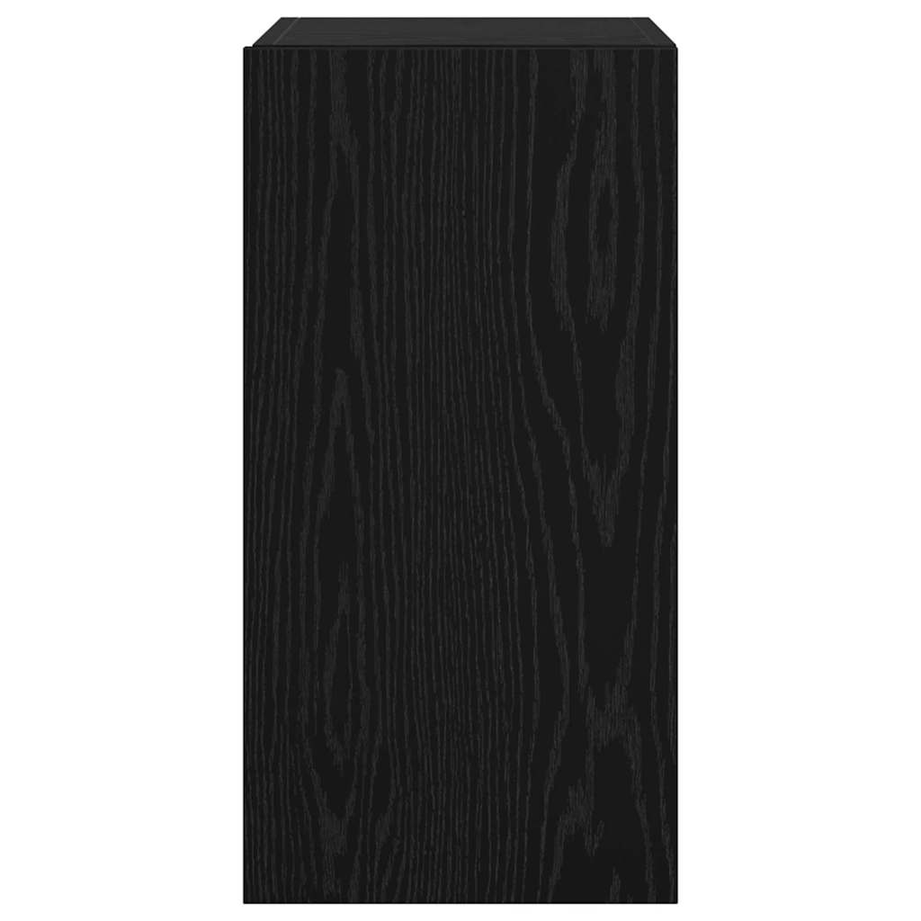 Væg TV Skab Sort eg 30,5 x 30 x 60 cm Konstrueret træ