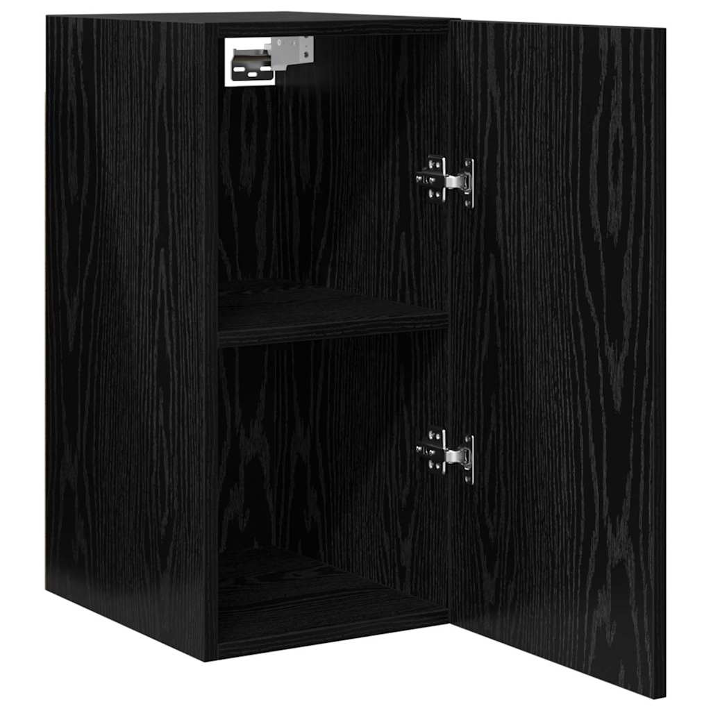 Væg TV Skab 2 pcs Sort eg 30,5 x 30 x 60 cm Konstrueret træ
