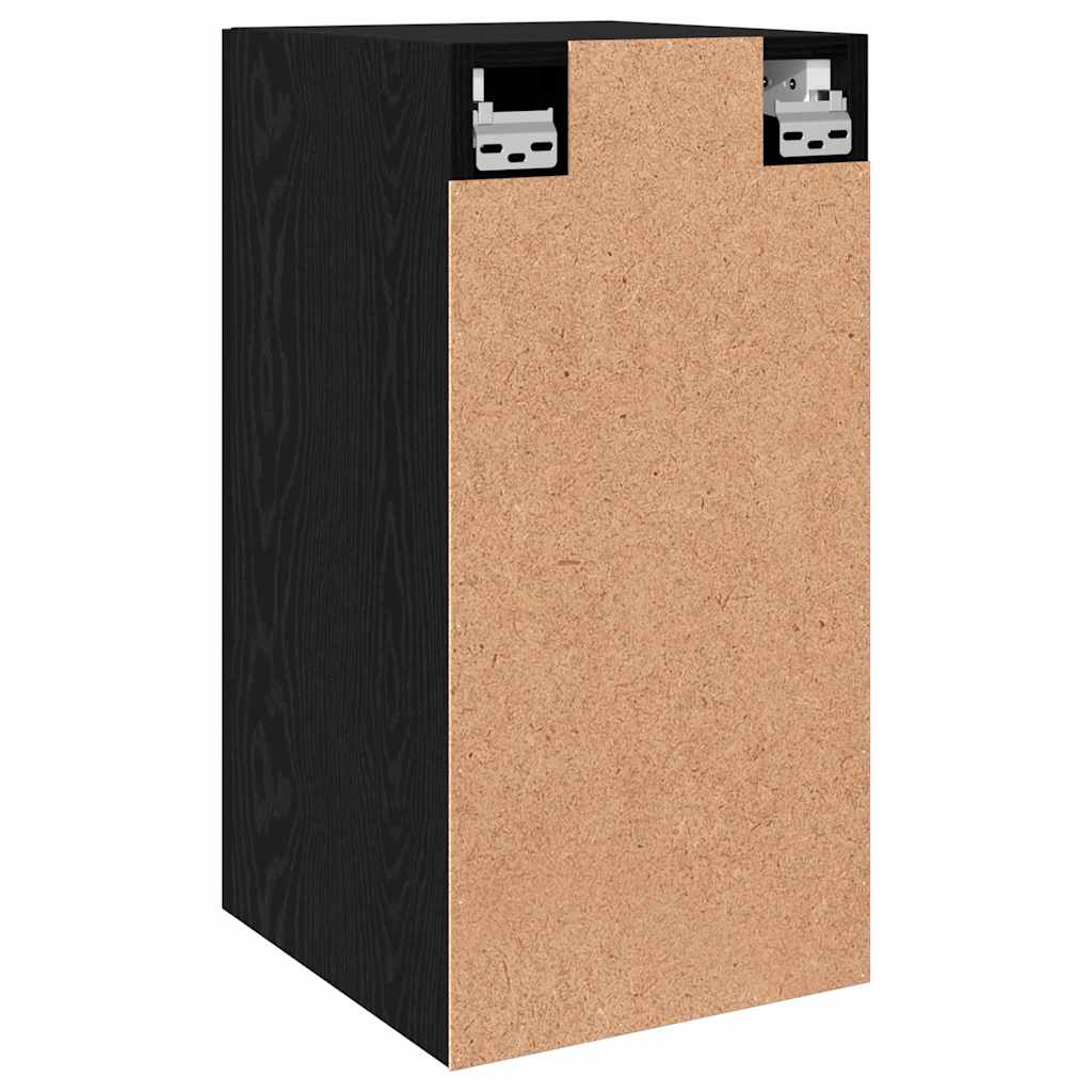 Væg TV Skab 2 pcs Sort eg 30,5 x 30 x 60 cm Konstrueret træ