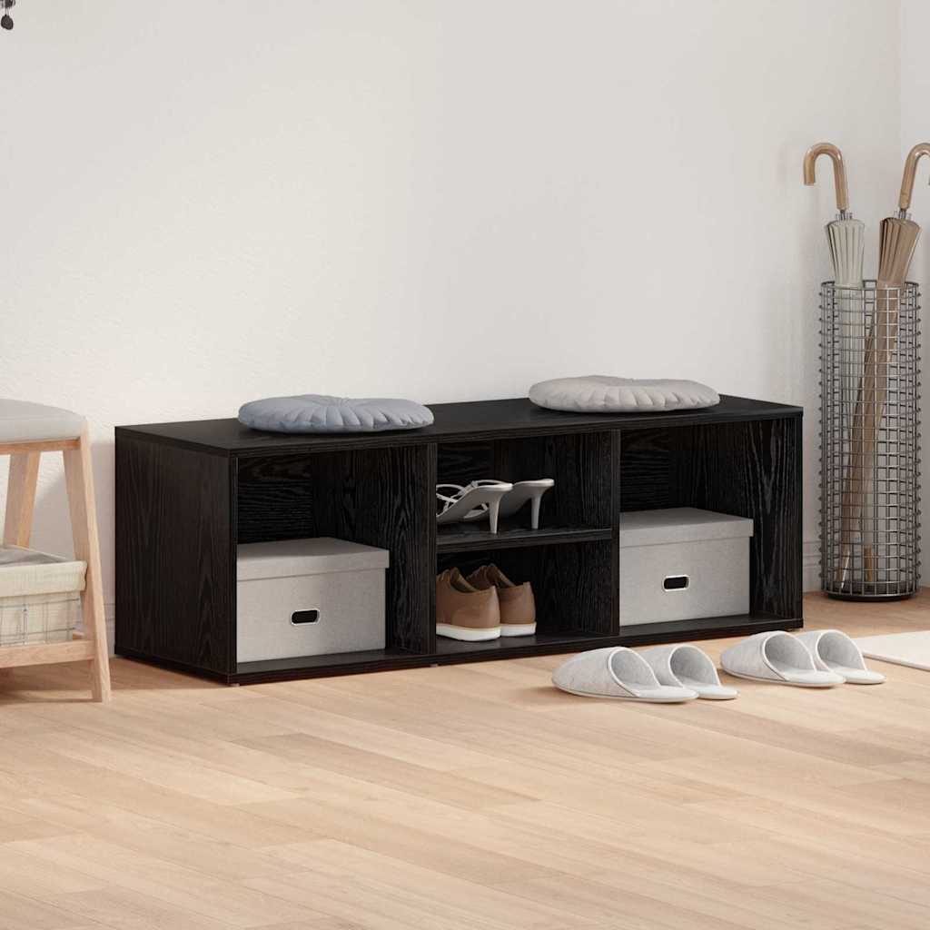 Sko bænk 102 x 35 x 35 cm Konstrueret træ Sort eg