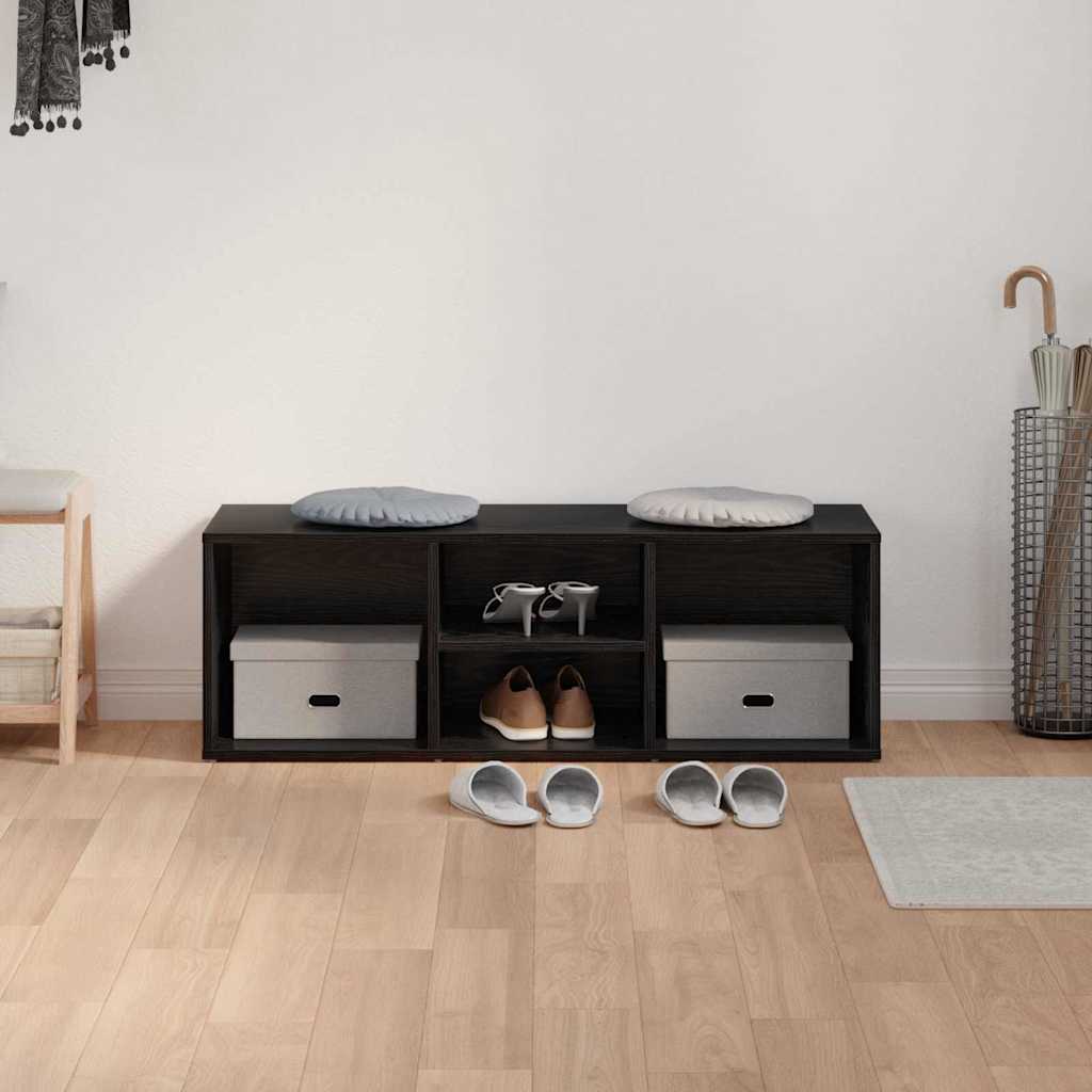 Sko bænk 102 x 35 x 35 cm Konstrueret træ Sort eg