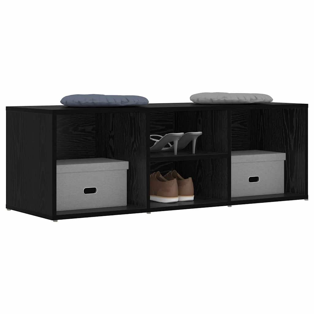 Sko bænk 102 x 35 x 35 cm Konstrueret træ Sort eg