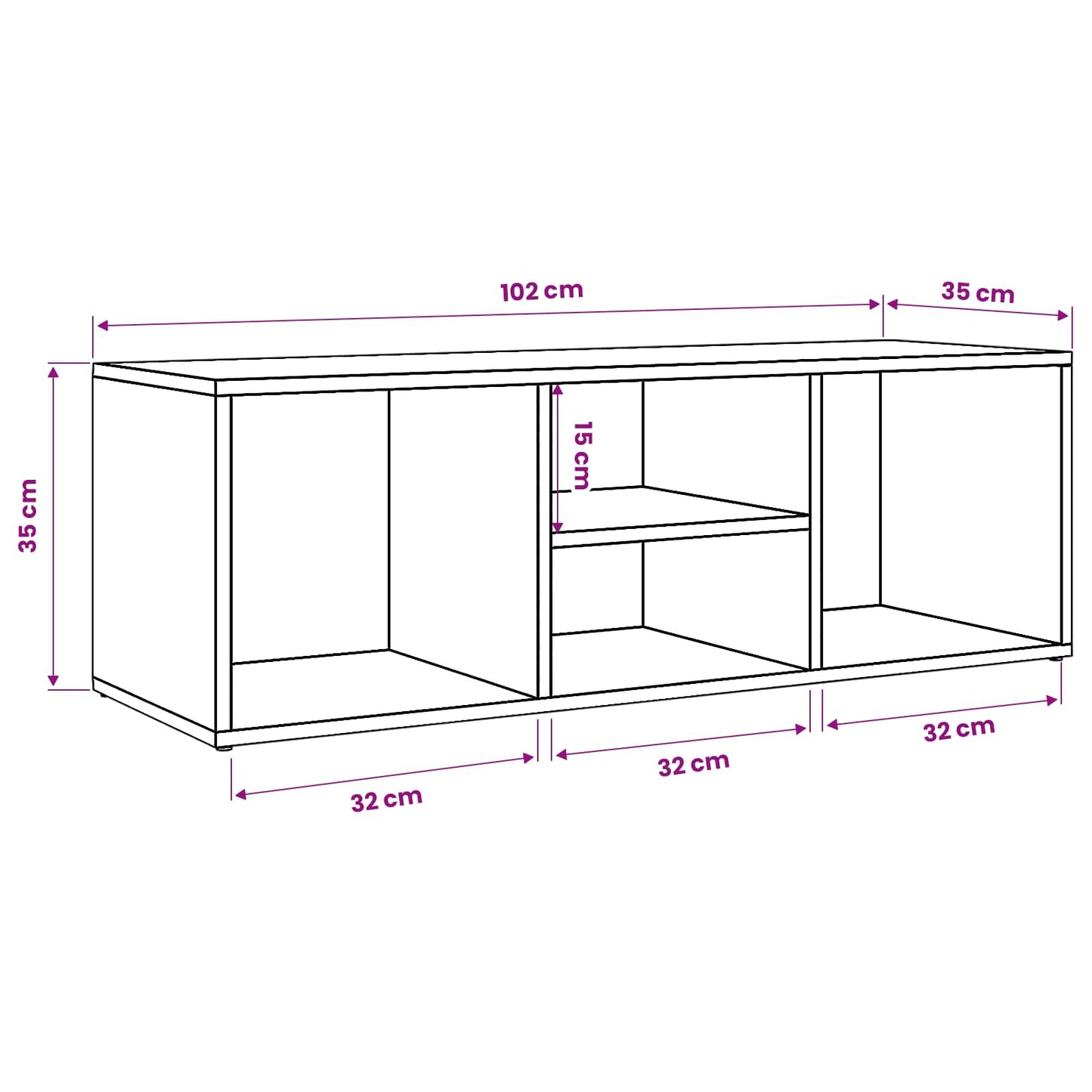 Sko bænk 102 x 35 x 35 cm Konstrueret træ Sort eg